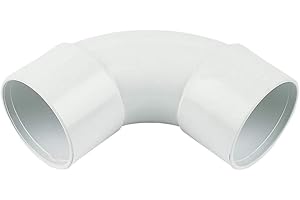 LAOSEP Solvent Weld White 40mm (43mm) Waste Pipe Swept Bend - Pack of 2