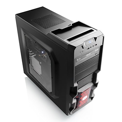 Gaming PC CSL Speed Vision X7769 inkl. Windows 10 – Leiser Gamer PC mit Intel Core i7-7700K 4x 4200MHz, 16GB DDR4 RAM, 250GB SSD, 2000GB SATA, GeForce GTX 1070, DVD, 24 Zoll ASUS TFT, USB 3.1 Gen 2 - 4