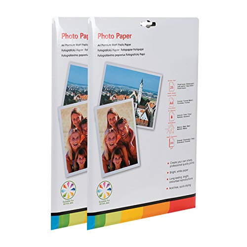 Pack DE 50 Feuilles de Papier Photo A4  21x29 7  cm Mat 260 GR