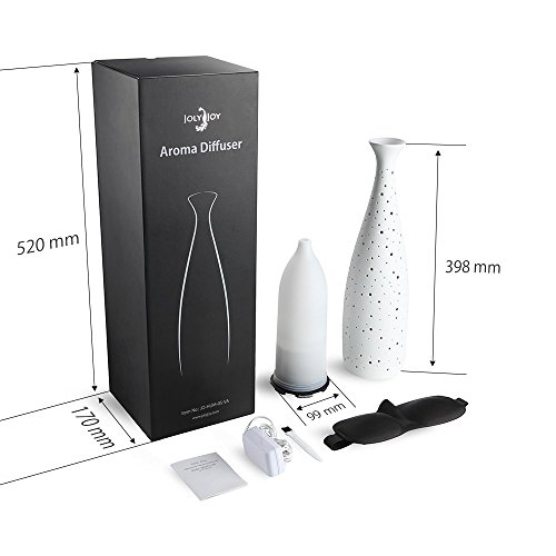 Joly Joy Aroma Diffuser Luftbefeuchter Duftzerstäuber Humidifier mit Porzellangehäuse, EU-Stecker(Vase Keramiken Weiß) - 7