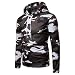 Produktbild Binggong Herren Shirt,Herren Kapuzenpullover Tarnung Hoodie Pullover mit Kapuze Cross-Over-Kragen Herren Rival Fitted Graphic Sweatshirt