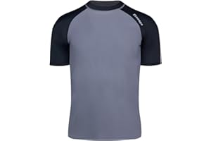 SURFEASY Men's Rash Vest Swim Shirts, Short Sleeve Quick Drying Rash Guard Base Layer Snorkeling Swimming Surfing Tops