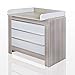 Produktbild Felix Babyzimmer Wickelkommode Babybett Kleiderschrank Weiß oder Akaziengrau (Akaziengrau, Wickelkommode)