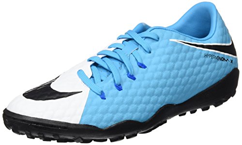 NIKE Hypervenomx Phelon TF, Scarpe da Calcio Uomo, Blu (White/Black-Photo Chlorine Blue), 43 EU