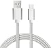 Produktbild I-Sonite Silber Premium-Qualität [1 METER] USB-Type C-USB-Kabel Nylon Geflochtene schnelles Aufladen und Datenübertragungskabel für Xiaomi Mi Mix 2S