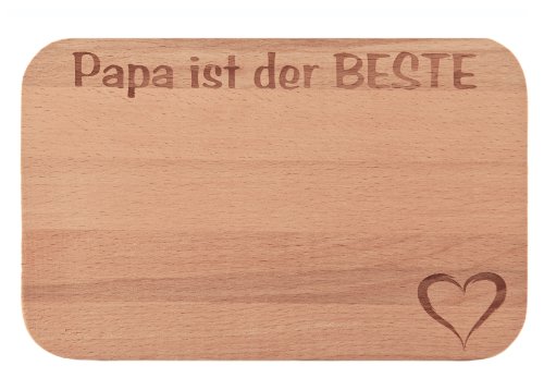 Frühstücksbrettchen / Frühstücksbrett mit Gravur "PAPA ist der BESTE" als Geschenk - aus Holz - Geschenkidee ideal zum Geburtstag oder zu Weihnachten