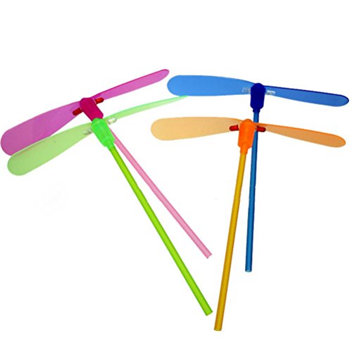 JanlyÂ® Flashing Dragonfly Glow Toy Educational LED Light Up Bamboo-copter Rotor Toy for Outdoor Christmas party Favor Gift