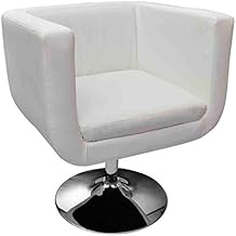 vidaXL Sillón Salón Bar Giratorio Moderno Cuero Artificial Blanco Silla Hogar