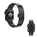 Produktbild OKCS Edelstahl Butterfly Armband - für Apple Watch 42 mm Series 1, Series 2, Series 3, Edition Luxus Uhrenband Stainless Steel + Connector - Schwarz