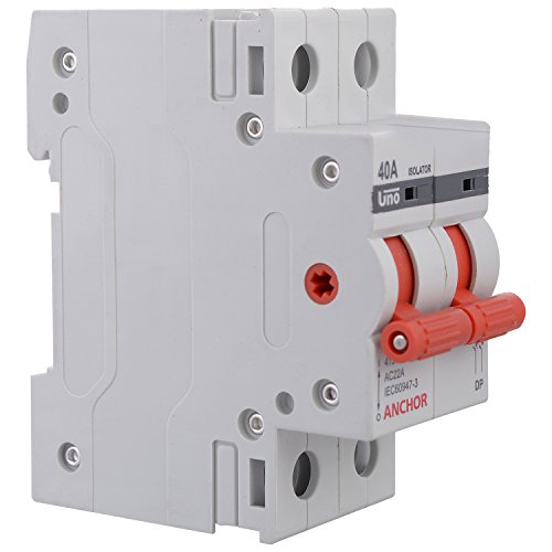 Anchor by Panasonic UNO by Panasonic Polycarbonate UNO Series 40Amps Dual Pole Isolator (White)