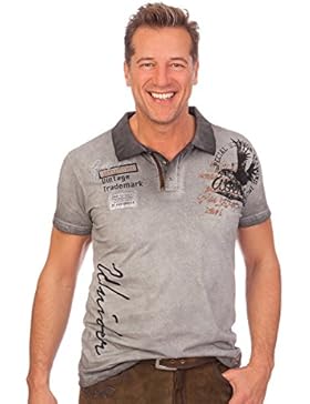 Trachten Herren Poloshirt - URBAN - aqua, anthrazit