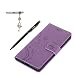 Produktbild Sony Xperia XZ Hülle, Sony Xperia XZ Schutzhülle, Alfort 3 in 1 Lederhülle Fashion Design Premium PU Leder Hohe Qualität Tasche Case Cover Kasten Abdeckung Wallet für Sony Xperia XZ 5.2" Smartphone Funktion Standfunktion Unterstützte Telefone und Magnetverschluss mit Schmetterling ( Helles Lila ) + Alfort Schwarz Stylus Pen + Netter Staub Stecker