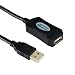 Produktbild Liqoo ® 10M USB 2.0 Verlängerungskabel USB A-Stecker auf USB A-Buchse Aktives Extension Cable Schwarz mit vergoldete Kontakte