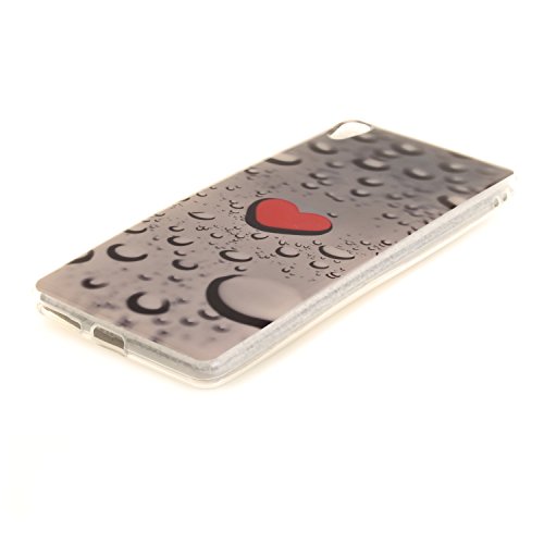 Sony XA Hülle, Xperia XA Hülle Case, Cozy Hut Sony Xperia XA Hülle TPU Case Schutzhülle Silikon Crystal Clear Case Sony Xperia XA (5 Zoll) Hülle Case Cover Ultra-Transparente Flexible TPU Bumper Handy Tasche Case Cover Etui Hülle mit Anti-Rutsch Kratzfest – Herzförmige Wassertropfen - 4