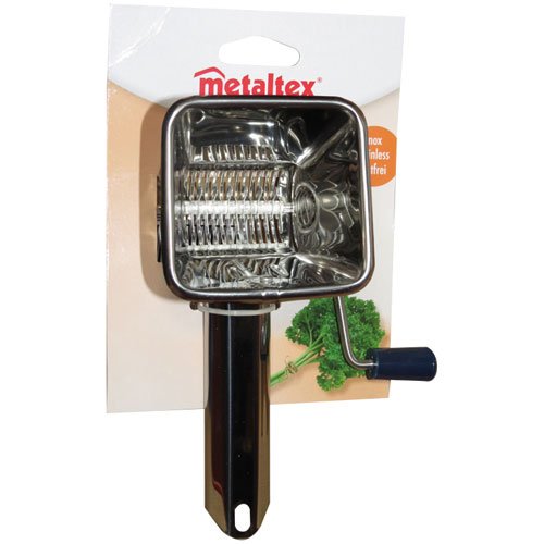 Metaltex Edelstahl Drehreibe, Kräuterschneider, silberfarben