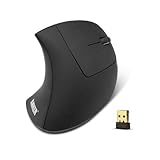 Anker® 2.4G Wireless Vertical Ergonomic Optical Mouse, 800 / 1200 /1600DPI, 6 Buttons - Black (Personal Computers)