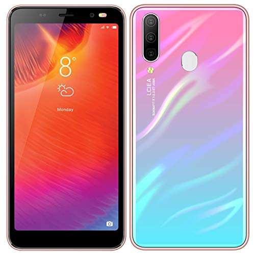 Móviles y Smartphones Libres,HyRich® Android GO Teléfono Móvil Libre (MTK6572, 5.5 Pantalla HD LCD, 1GB RAM+4GB ROM, 5.0MP Cámaras, Dual SIM) (A60 Rosado)