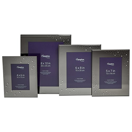 dia57smk mit Rauch Spiegel Glas mit Glitzer und Kristall Foto Rahmen 5 x 7 (13 x 18 cm) - 5