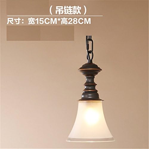 WoOnew Single Head Ceiling Dining Room Study Bedroom Porch Corridor Aisle American Wrought Iron Lighting W15Cm * H28Cm, Single Ceiling Chandelier Chains