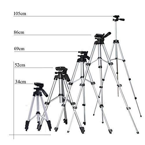 Portátil Trípode Cámara Reflex iPhone Trípode con Teléfono Soporte y Remoto Bluetooth para Movil y Cámara