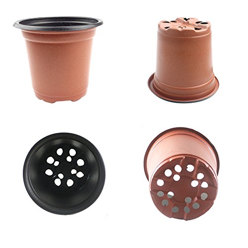 Whonline 50 Stück Plastik Blumentopf Pflanzgefäß und 50 Stück Weiße Etiketten - 4