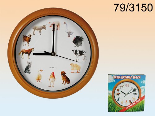 Wanduhr mit Tierstimmen 'Bauernhof'