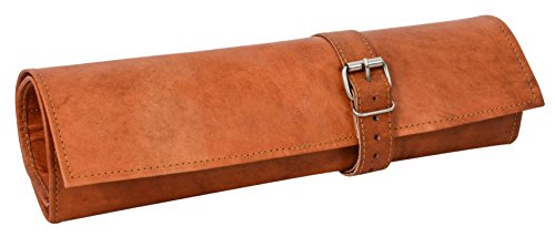 Gusti Leder nature ''Jace'' Werkzeugtasche Werkzeugrolltasche Werkzeugmappe Werkzeuge Rolltasche Malutensilien Hülle Ledertasche Näh und Strickzubehör Tasche Ziegenleder Vintage Braun A121b