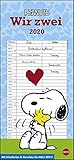 Peanuts Planer Wir zwei. Wandkalender 2020. Monatskalendarium. Spiralbindung. Format 16 x 34,7 cm by 