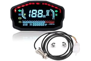 ELING Contachilometri per moto contachilometri digitale contachilometri per 1 2 4 cilindri (calibro e sensore)