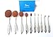 Goldrose 10 pcs Soft Oval Toothbrush Mermaid Multipurpose Makeup Brush Set Foundation Brushes Cream Contour Blush Powder Concealer Brush Cosmetics Tool(Silver)