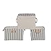 GreenForest Blue Strips Storage Basket with PU Totes, Set of 3