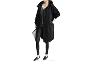 Godoboo Damen Frühling Herbst Mantel Wasserdicht Solide Windjacke Outdoor Jacken mit Kapuze Regenmantel Windjacke Regenmantel