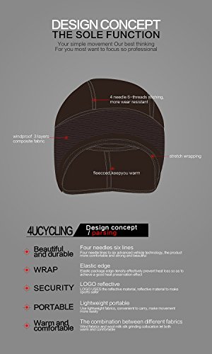 4Ucycling Unisex Warm Cap Fleece Helmmütze Winddicht Skull Cap Mütze - 5