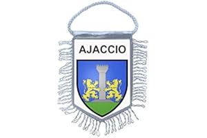 Akachafactory Fanion Mini Drapeau Pays Voiture Decoration Souvenir Blason France Ajaccio Corse