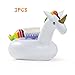 Price comparison product image 3 Pieces Unicorn Inflatable Drink Holder, Cartoon Inflatable Bath Toy for Beer Drinks Juice Bottle Cage – White