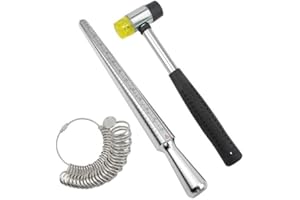 TOVOT 29 Pcs 3 in 1 Multifunktions-Circle Modelle Jewelry Werkzeug-Set für Schmuckherstellung Messung Ringmaß Dorn und Juweliere Gummi Hammer