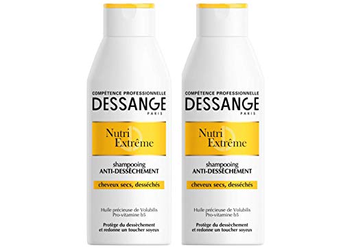 Dessange - nutri-extrême Shampoo anti-dessèchement per capelli secchi o desséchés - 250 ml - Set di 2