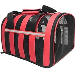 LOOEST Sac de Transport for Animaux, Panneaux latéraux Souples, Option Multi-Couleurs pour Voyager, Sortir (Color : Red, Size : 47.5X28X26cm)