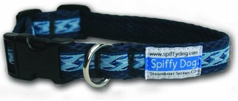 Spiffy Dog Air Waves Dog Collar, L, Navy