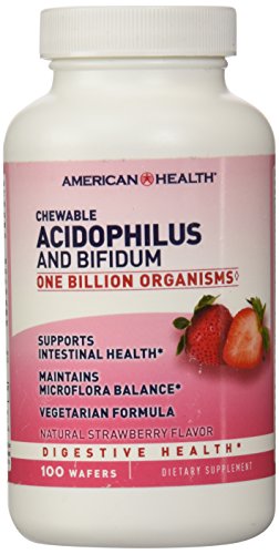 Preisvergleich Produktbild American Health, Acidophilus und bifidum, Kautabletten, Natürliche Erdbeeraroma, 100 Wafern