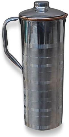 Copper Jug with Lid Outside Stainless Steel for Healing and Longevity
