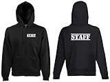 Gewicht: 280 g/m² world-of-shirt / Security Staff Unisex Kapuzenjacke Crew Hoodie beidseitig bedrucktS