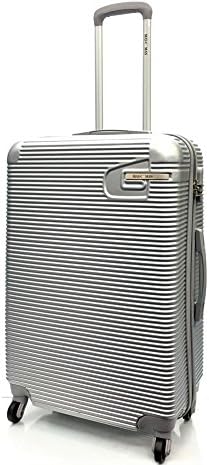 Super Lightweight ABS Durable HardShell Travel Hold Check In Luggage Suitcase with 4 Wheels &amp; Built-in 3 Digit Combination lock in XL(32"),Large(28"),Cabin Approved(21") (25.5" Medium, Silver)