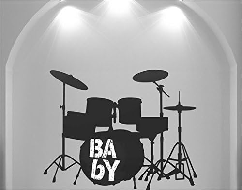 Wall Decal Chalkboard no.AC72 Drum Kit, Colour:Grey 071;Dimensions:40cm x 51cm