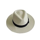 YUUVE Sommer Strohhut Panamahut mit moderner schmaler Krempe...