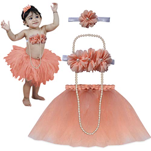 Bembika Lovely Princess Tutu Skirt 1st birthday Cake Smash Photography Photo Shoot Session Props (set of 4)