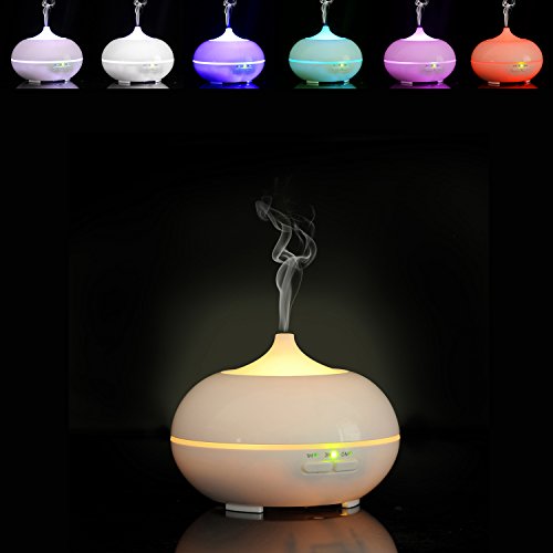 Aroma Diffuser, MaxTronic 150ML ätherisches Öl Diffusor Mini Elektro Ultraschall Luftbefeuchter mit kühlem Nebel Aromatherapie mit 7 farbenwechselnde LED Licht, automatisch Zeitgeber, Wasserlos automatische Abschaltung und Flüsterleise Luftreiniger, Weiß - 5