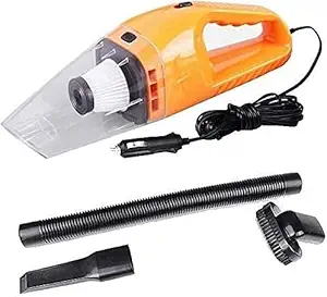 Car Vacuum Cleaner with Device Portable and High Power Plastic 12V Stronger Suction for All Types Wet and Dry with Carry Bag High Power Wet & Dry Portable Car Vacuum Cleaner Orange (Small)