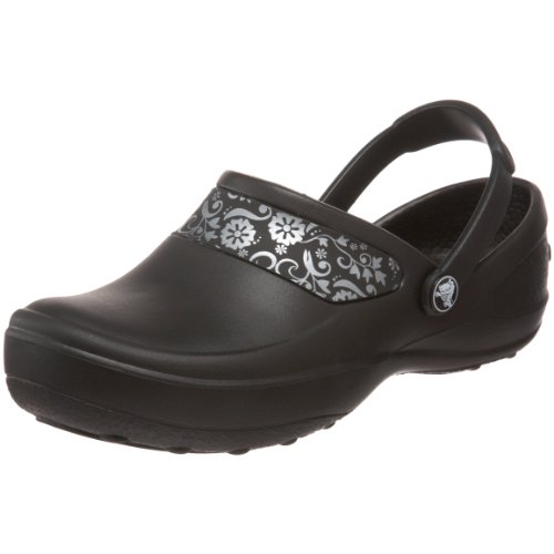 Crocs Mercy Work Women's Clogs - Black/Silver, 3 UK