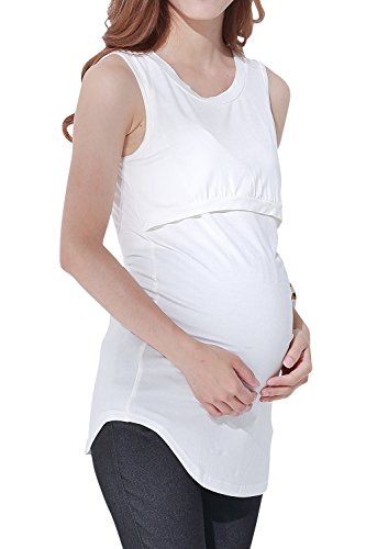 Sweet Mommy Maternity and Nursing Bamboo Tank Top ST4042 WHL